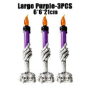 Halloween LED Lights Skull Ghost Holding Candle Lamp Holloween Party Table Top Decorations for Home Haunted House Ornaments