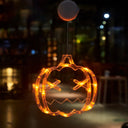 Happy Halloween Party Decorations Witch Hat Spider Ghost LED Lights for Halloween Home Bar Store Window Lights Hanging Ornament