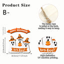 New Halloween Wooden Decorations with White-Clad Ghost Themes for Creating a Spooky Atmosphere, Holiday Outdoor Porch Decorations