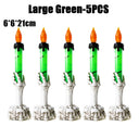 Halloween LED Lights Skull Ghost Holding Candle Lamp Holloween Party Table Top Decorations for Home Haunted House Ornaments