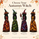 Witch Statue Halloween Gothic Harvest Desktop Decoration Autumn Witch Figurine Craft for Homeowners Renters Home Apartment