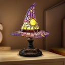 Witch Hat Table Lamp Modern Stained Glass With Usb Luxury Resin Warm Creative Night Light Hotel Lamps Bedroom Bedside Decoration