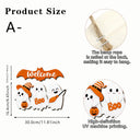 New Halloween Wooden Decorations with White-Clad Ghost Themes for Creating a Spooky Atmosphere, Holiday Outdoor Porch Decorations