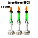 Halloween LED Lights Skull Ghost Holding Candle Lamp Holloween Party Table Top Decorations for Home Haunted House Ornaments