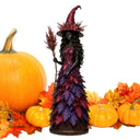 Witch Statue Halloween Gothic Harvest Desktop Decoration Autumn Witch Figurine Craft for Homeowners Renters Home Apartment