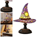 Witch Hat Table Lamp Modern Stained Glass With Usb Luxury Resin Warm Creative Night Light Hotel Lamps Bedroom Bedside Decoration