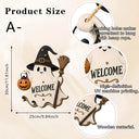 New Halloween Wooden Decorations with White-Clad Ghost Themes for Creating a Spooky Atmosphere, Holiday Outdoor Porch Decorations