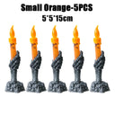 Halloween LED Lights Skull Ghost Holding Candle Lamp Holloween Party Table Top Decorations for Home Haunted House Ornaments