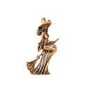 Witch Riding Broomstick Ornament Desktop Decoration Handicraft Metal Figurine Brass Ornament