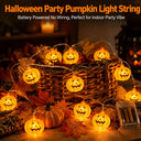 Spooky Pumpkin Face Halloween LED String Lights Battery Powered Horror Atmosphere For Haunted House Home Holiday Party Decor