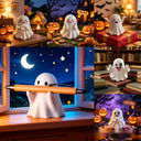 6 pieces of creative and funny ghost Halloween decorations, mini healing ornaments, suitable for desktop decoration and gifting