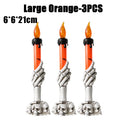 Halloween LED Lights Skull Ghost Holding Candle Lamp Holloween Party Table Top Decorations for Home Haunted House Ornaments