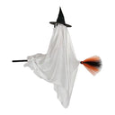 Halloween Hanging Ghost Decorations Cute Ghost Ornament Hanging Ghost with Broom Halloween Decoration Flying Witch for Haunted