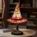 Witch Hat Table Lamp Modern Stained Glass With Usb Luxury Resin Warm Creative Night Light Hotel Lamps Bedroom Bedside Decoration