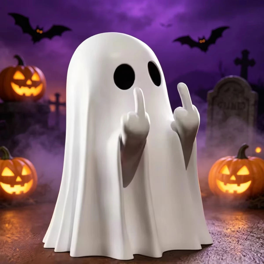 Cute and quirky ghost desktop ornament, Halloween personality, little devil decoration, home party atmosphere, statue