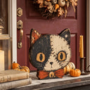 Vintage Halloween Indoor Decor, Halloween Cat Wooden Block, Skull, Black Cat, Primitive Halloween Decoration
