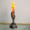 Halloween LED Lights Skull Ghost Holding Candle Lamp Holloween Party Table Top Decorations for Home Haunted House Ornaments