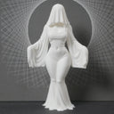 A 12cm ghost ornament, 3D printed white dress ghost decoration, funny Halloween indoor and outdoor decoration