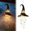 Halloween Hanging Witch Hat Decorations Witch Hat for Porch Led Glowing Witch Hat Ornament with Star Tassels Halloween Hanging