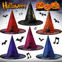 Witch Hat Halloween Decoration Supplies Witch Hat Children Adult Prom Party Dress Up Mesh Wizard Magics Hat for Party