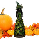 Witch Statue Halloween Gothic Harvest Desktop Decoration Autumn Witch Figurine Craft for Homeowners Renters Home Apartment