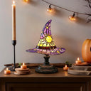 Witch Hat Table Lamp Modern Stained Glass With Usb Luxury Resin Warm Creative Night Light Hotel Lamps Bedroom Bedside Decoration