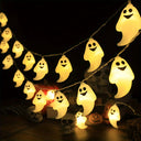 Battery Powered Halloween Ghost LED String Lights Warm White Spooky Glow DIY Hanging Prop Decor Light For  Home Holiday Party