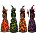 Witch Statue Halloween Gothic Harvest Desktop Decoration Autumn Witch Figurine Craft for Homeowners Renters Home Apartment