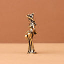 Witch Riding Broomstick Ornament Desktop Decoration Handicraft Metal Figurine Brass Ornament