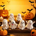 6 pieces of creative and funny ghost Halloween decorations, mini healing ornaments, suitable for desktop decoration and gifting