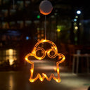 Happy Halloween Party Decorations Witch Hat Spider Ghost  LED Lights for Halloween Home Bar Store Window Lights Hanging Ornament