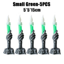 Halloween LED Lights Skull Ghost Holding Candle Lamp Holloween Party Table Top Decorations for Home Haunted House Ornaments