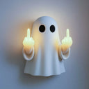 Halloween Cute Ghost Lamp Battery Powered Light Up Halloween Ornament Lovely Ghost Figurine Light for Bedroom Study Room Reader