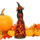 Witch Statue Halloween Gothic Harvest Desktop Decoration Autumn Witch Figurine Craft for Homeowners Renters Home Apartment