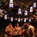 Halloween Glowing White Ghost LED Hanging Ghosts Horror Props with Fairy Light Indoor Outdoor Haunted House Halloween Decoration