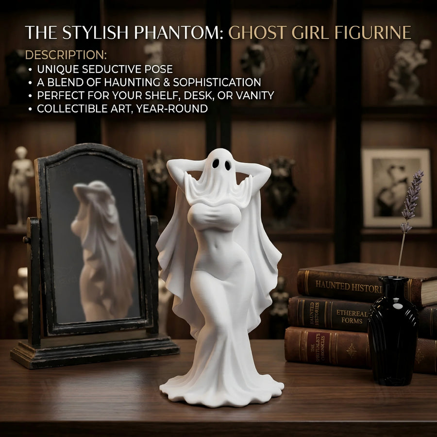 Ghost Girl Ornament, Gothic Style, Collectible Figurine, Home Desk Decoration, Creative Sculpture