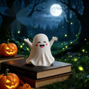 6 pieces of creative and funny ghost Halloween decorations, mini healing ornaments, suitable for desktop decoration and gifting