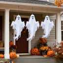 LED Flying Ghost Halloween Decorations, Light Up Flying Hanging Ghosts for Indoor Outdoor Garden Party, Halloween Ornament Gifts