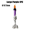 Halloween LED Lights Skull Ghost Holding Candle Lamp Holloween Party Table Top Decorations for Home Haunted House Ornaments