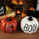 Cartoon Fall Pumpkin Ornament Atmosphere Thanksgiving Halloween Decoration Pumpkin Set Horror Resin Pumpkin Prop Home Decoration