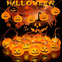 Spooky Pumpkin Face Halloween LED String Lights Battery Powered Horror Atmosphere For Haunted House Home Holiday Party Decor