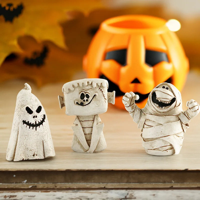 Pumpkin Head Ghost Halloween Scene Decoration Tide Play Resin Ornaments Desktop Decorations Small Ornaments Party Decoration
