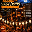 Battery Powered Halloween Ghost LED String Lights Warm White Spooky Glow DIY Hanging Prop Decor Light For  Home Holiday Party
