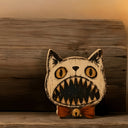 Vintage Halloween Indoor Decor, Halloween Cat Wooden Block, Skull, Black Cat, Primitive Halloween Decoration