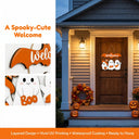 New Halloween Wooden Decorations with White-Clad Ghost Themes for Creating a Spooky Atmosphere, Holiday Outdoor Porch Decorations