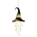 Halloween Hanging Witch Hat Decorations Witch Hat for Porch Led Glowing Witch Hat Ornament with Star Tassels Halloween Hanging